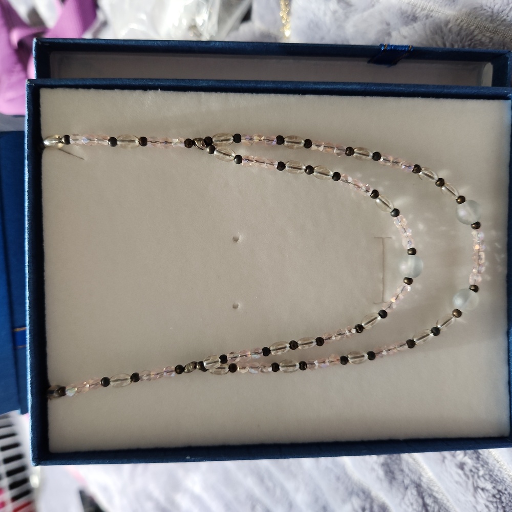 Elegant Pink and Black Beaded Necklace